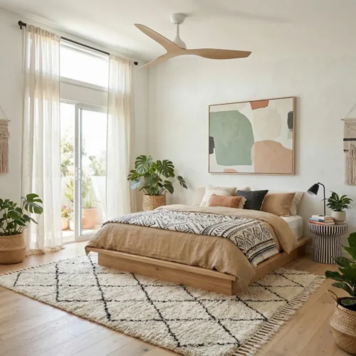 fanco-eco-style-dc-52-inch-white-with-beechwood-blades-installed-in-minimalist-bedroom-no-light