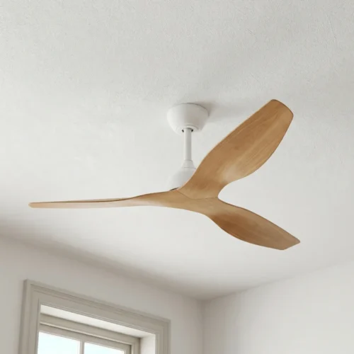 fanco-eco-style-dc-52-inch-white-with-beechwood-blades-installed-in-modern-ceilling-no-light