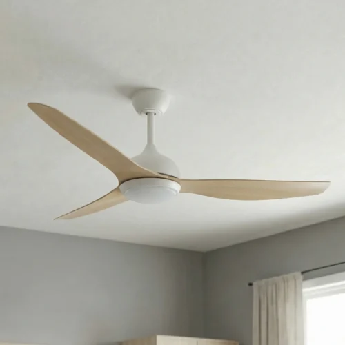 fanco-eco-style-dc-60-inch-white-with-beechwood-close-up-with-cct-led-light