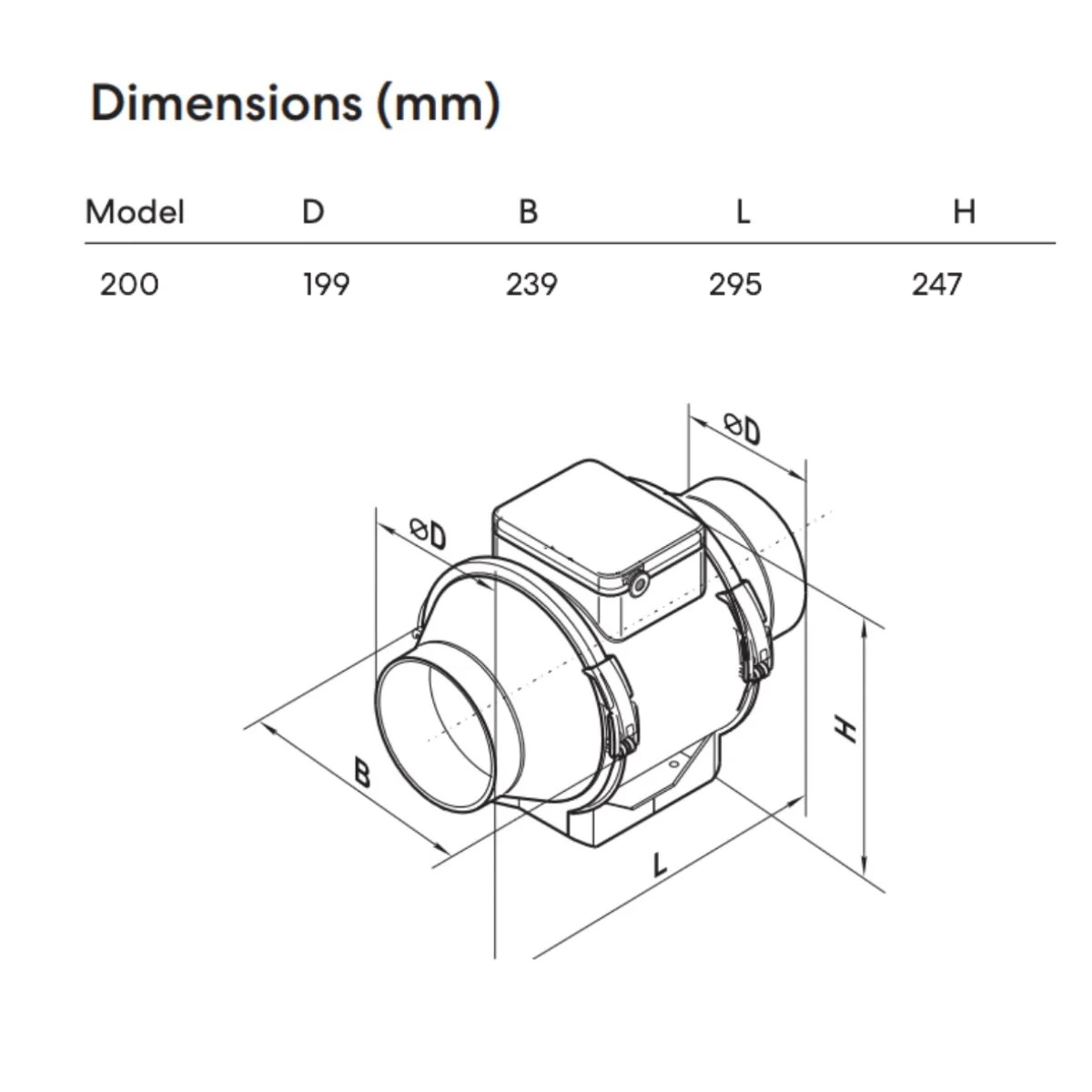 fanco-mixflow-tt-inline-fan-200mm-dimensions