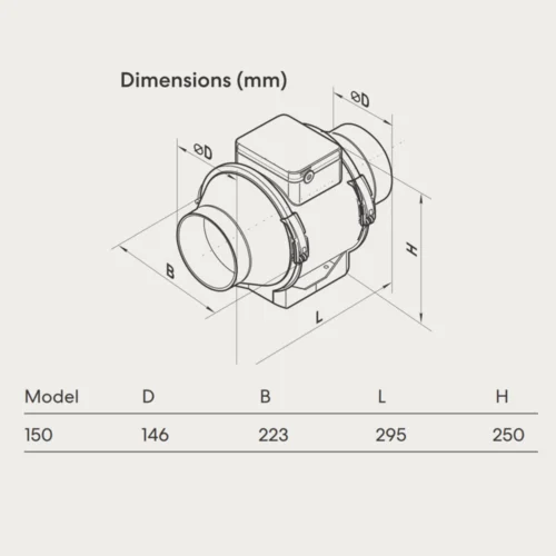 fanco-tt-mixflow-150-inline-fan-dimensions