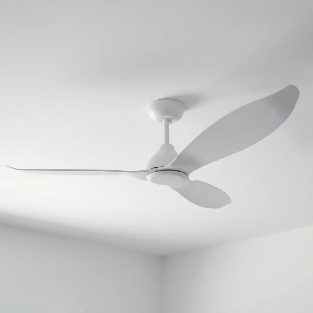 claro-essentials-allure-dc-52-inch-ceiling-fan-no-light-in-white-ceiling-close-up-view