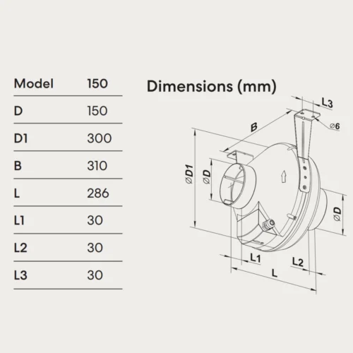 fanco-vk-150-centrifugal-inline-fan-dimensions