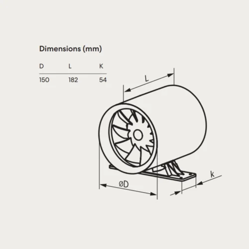fanco-vko-premium-150-axial-inline-fan-dimensions