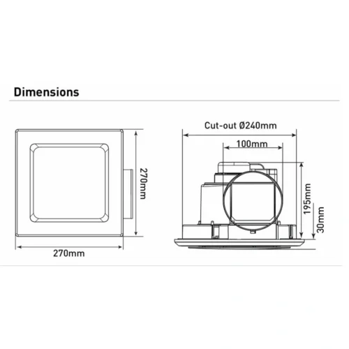 mercator-novaline-2-exhaust-fan-square-240-dimensions